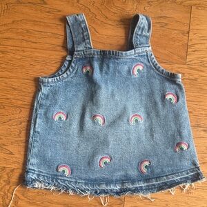 Gap 5T Denim tank with Rainbow Embroidery